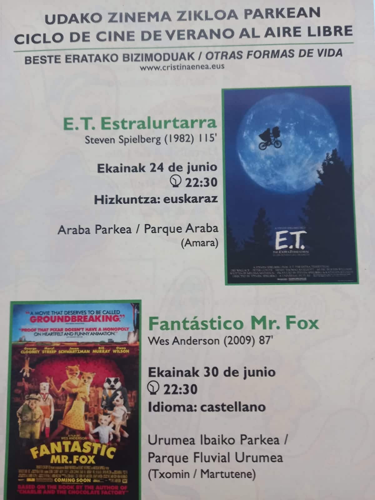 cine al aire libre2 Vuelve el cine a los parques donostiarras