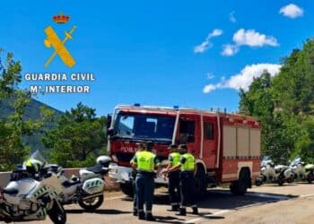 Intervención tras el accidente. Foto: Guardia Civil