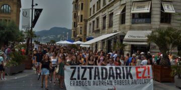 Manifestación feminista este sábado. Foto:  Itaia Donostia