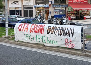 Imagen de archivo. Huelga de grúas y de OTA. Foto: ELA sindikatua
