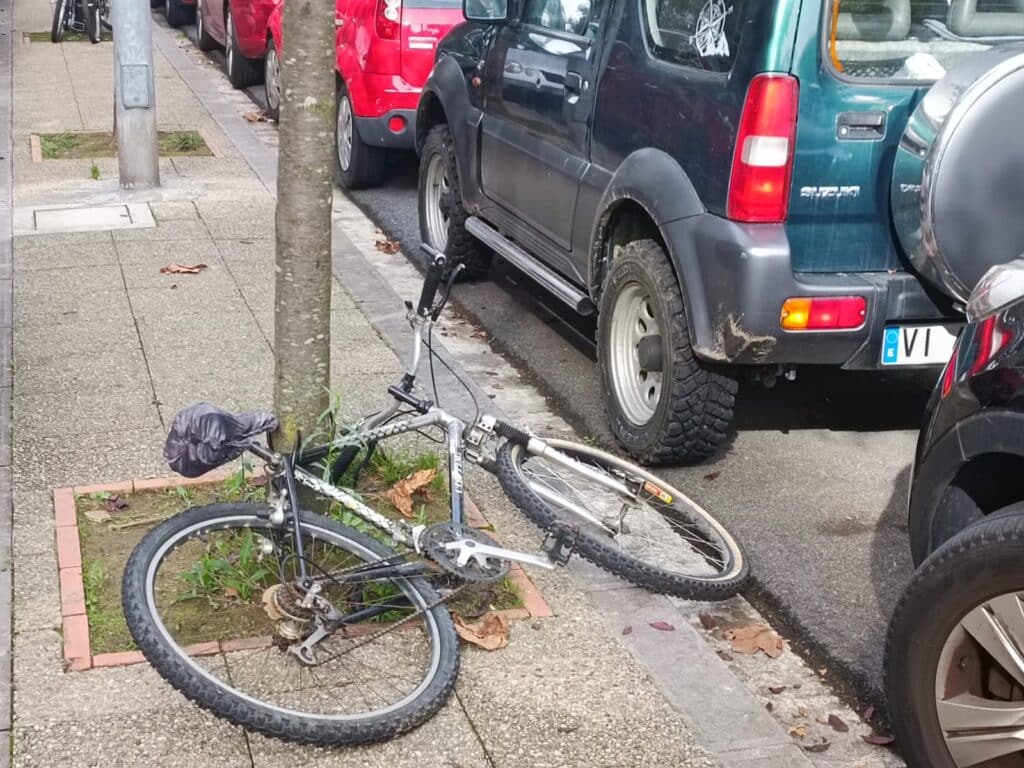 vecina2 Bicis tiradas en Amara Berri, "algo que no se ve por el Centro"