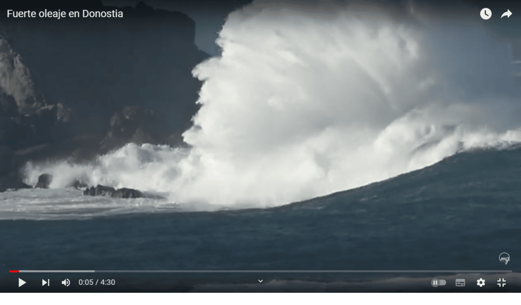 oleaje Donostia (Vídeo) Oleaje del lunes en Donostia