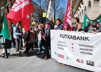 Huelga en Kutxabank. Foto: ELA sindikatua