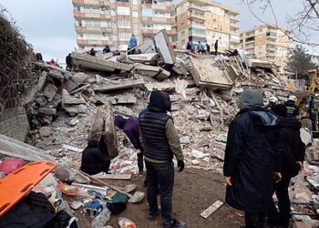 Tras el terremoto de Turquía. Foto: Coordinadora de ONGD de Euskadi (vía twitter)