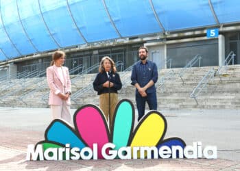 Marisol Garmendia hoy en Anoeta con Ane Oyarbide e Iñaki Gabarain. Foto: PSE