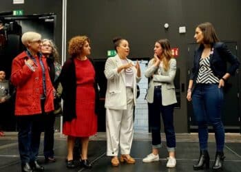 Irene Montero con los representantes de Podemos en Errenteria. Foto: IU/Ezker Anitza