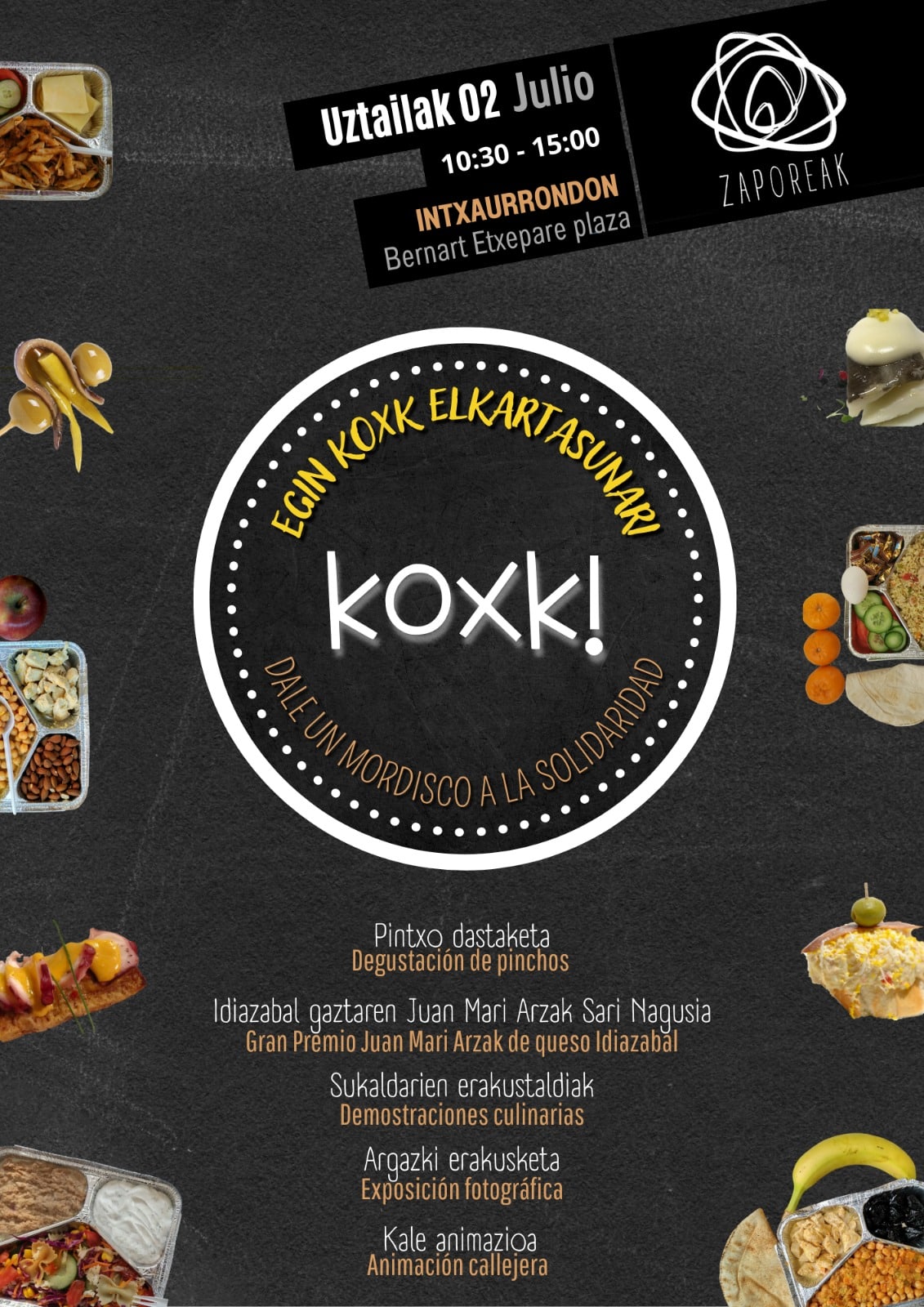 cartel koxk 2023 - Cita solidaria (y apetitosa) este domingo con el Koxk! de Zaporeak