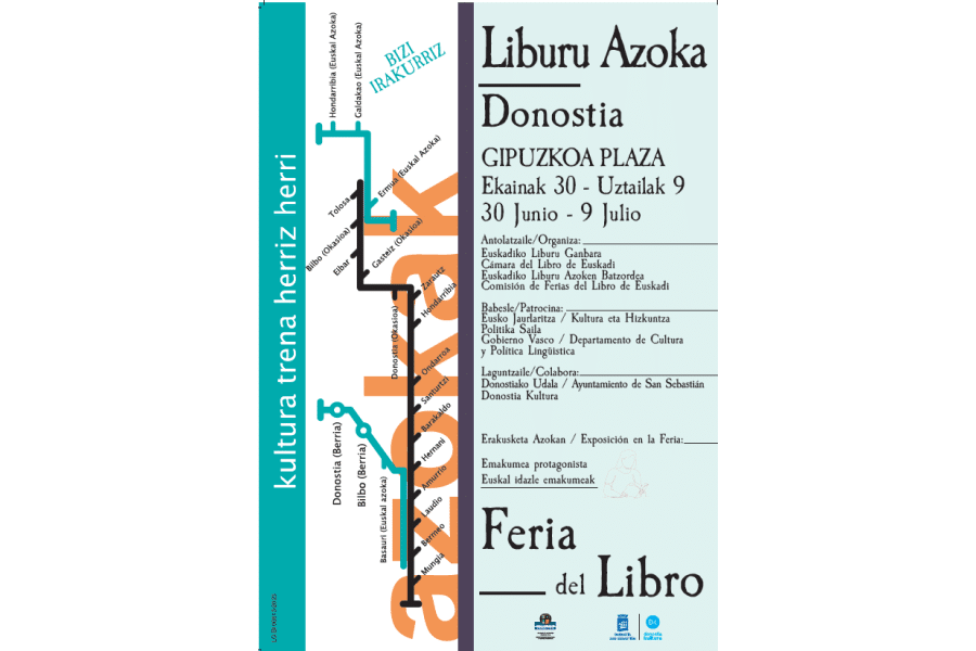 liburu azoka kartela editatua - Todo listo para la 48º edición de la Feria del Libro en la plaza Gipuzkoa