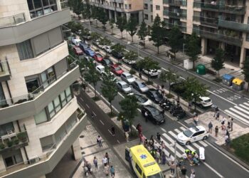 Atropello en la Avenida de Barcelona esta tarde. Foto: DonostiTik