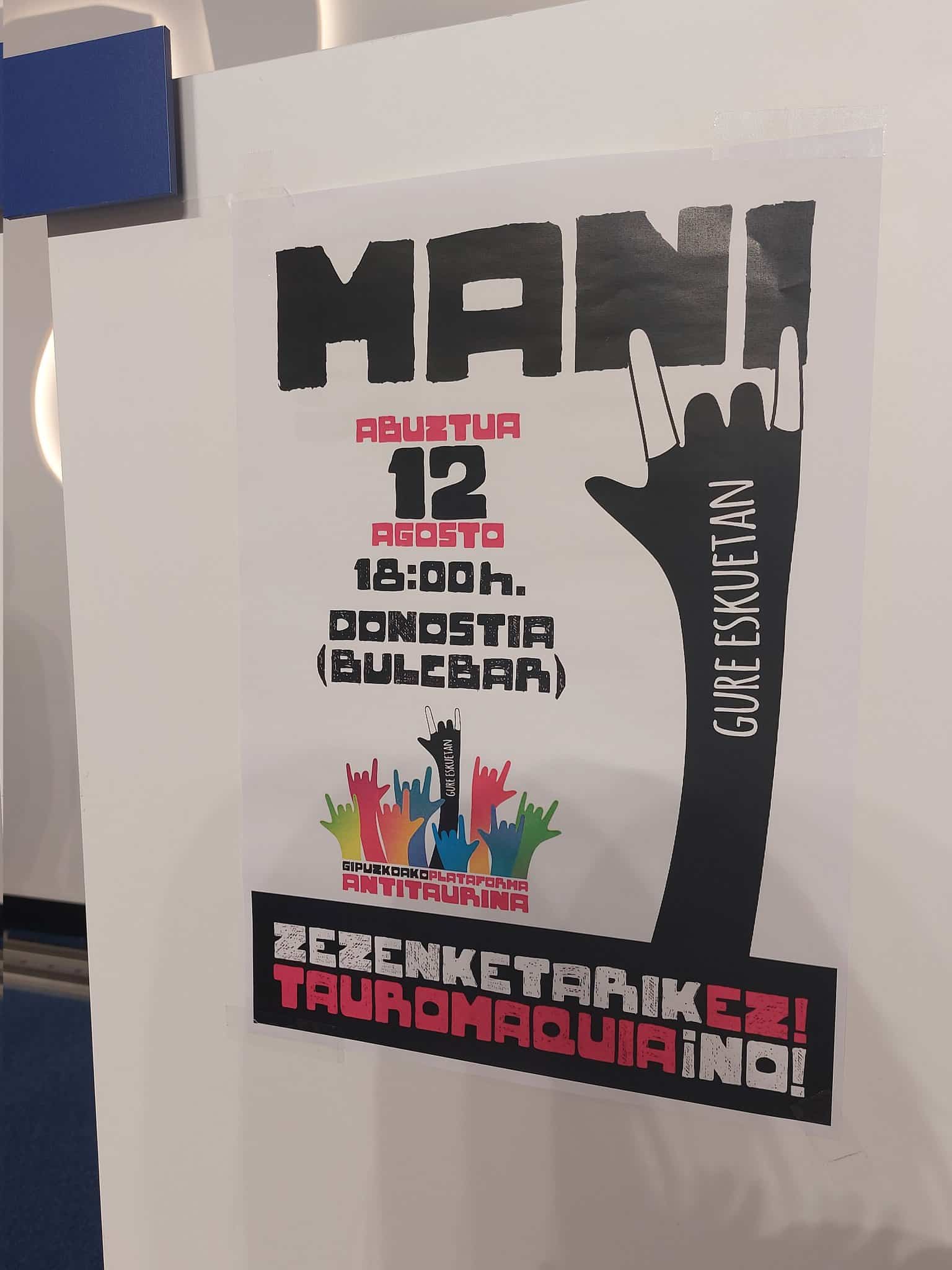 tauro - Convocan una manifestación antitaurina el 12 de agosto en Donostia