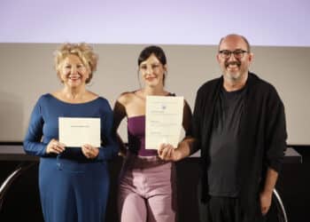 Esther García, Natalia de Molina y Borja Cobeaga han desvelado los tres títulos en la carrera por los Óscar. Foto: Academia de Cine (vía twitter)