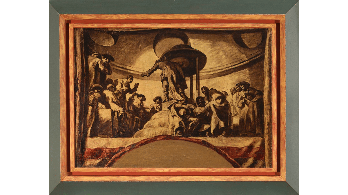 3. PUEBLO DE SABIOS 50 x 70 cm Áncora anima al Ayuntamiento a comprar unos bocetos inéditos de José María Sert para San Telmo