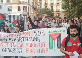 Manifestación esta tarde en Donostia. Foto: IU/Ezker Anitza (vía redes)