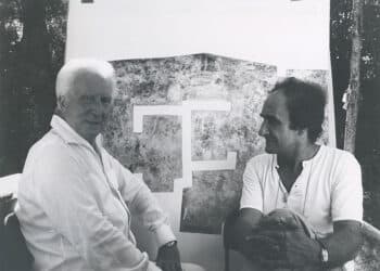 Aimé Maeght y Eduardo Chillida en Saint-Paul-de-Vence, 1976. Foto: Chillida Leku