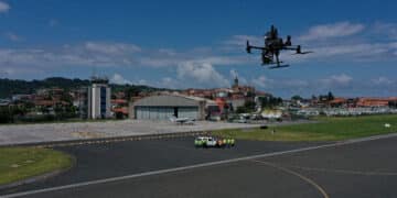 Drones en el aeropuerto de Hondarribia. Foto: Aena