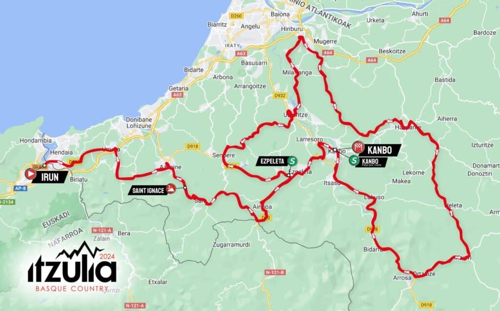 Itzulia 2 etapa Irun Kanbo Afecciones al tráfico por la Itzulia para hoy martes 2 de abril