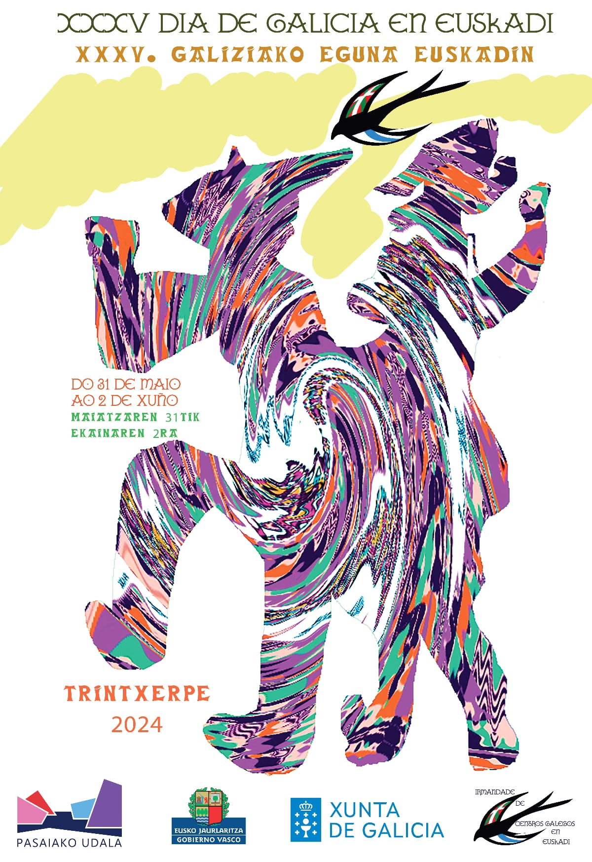 Galiziako eguna 2024 kartela XXXV. Galiziako egunaren egitaraua aurkeztu da