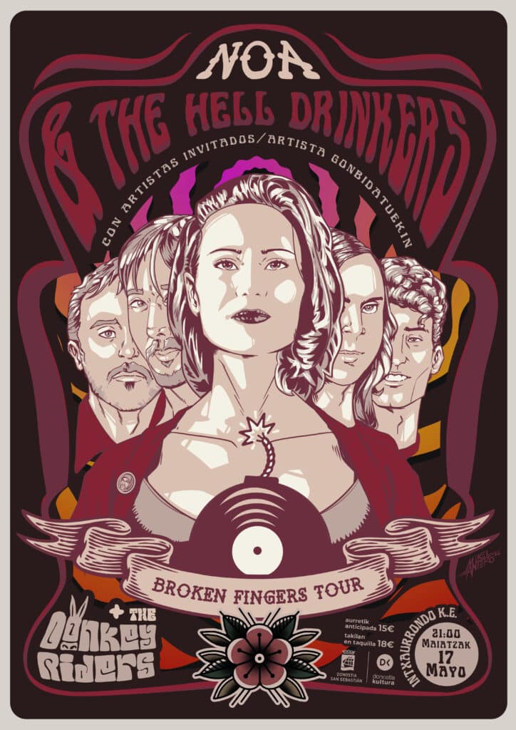 POSTER NHD def Noa & The Hell Drinkers empezarán su nuevo tour el 17 de mayo en Intxaurrondo K.E.