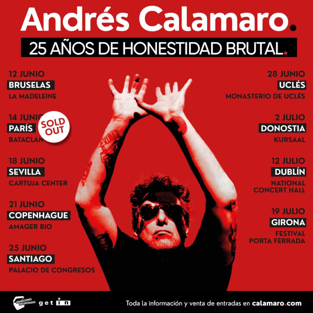 25anos Andrés Calamaro inicia su gira europea, que hará parada en Donostia el 2 de julio