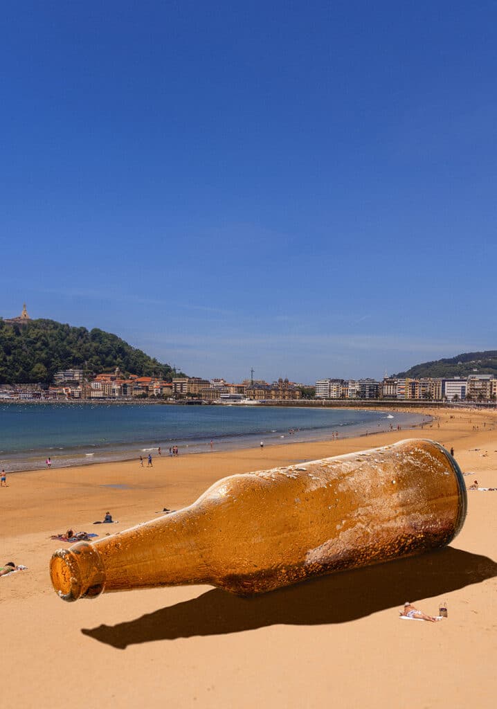 Botella Nueva campaña ITSASOS: la tasa de reciclaje en las playas de San Sebastián sube al 55%