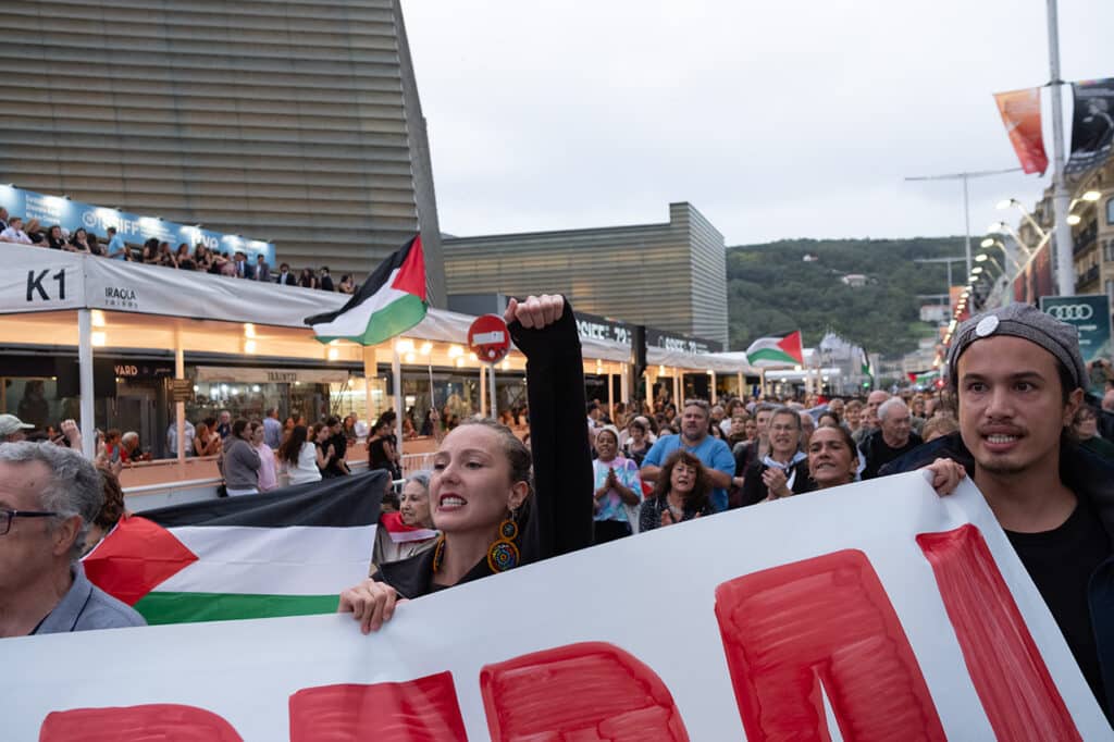 Manifestacion Palestina 2 El Zinemaldi, escenario de nuevas protestas por Gaza
