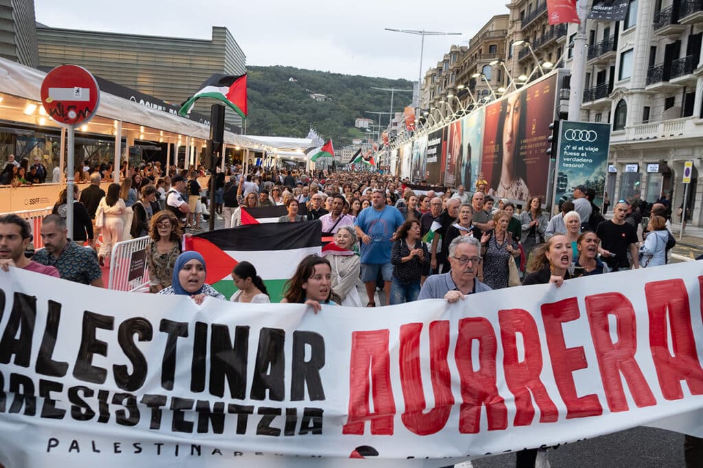 Manifestacion Palestina 3 El Zinemaldi, escenario de nuevas protestas por Gaza
