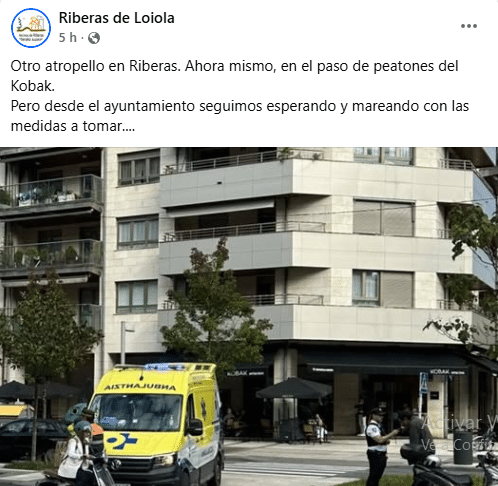 Riberas Nuevo atropello en Riberas de Loiola