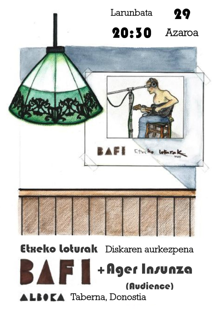 cartelAlboka “Un disco hecho en casa y para los de casa”: Bafi debuta en el Alboka con 'Etxeko loturak'