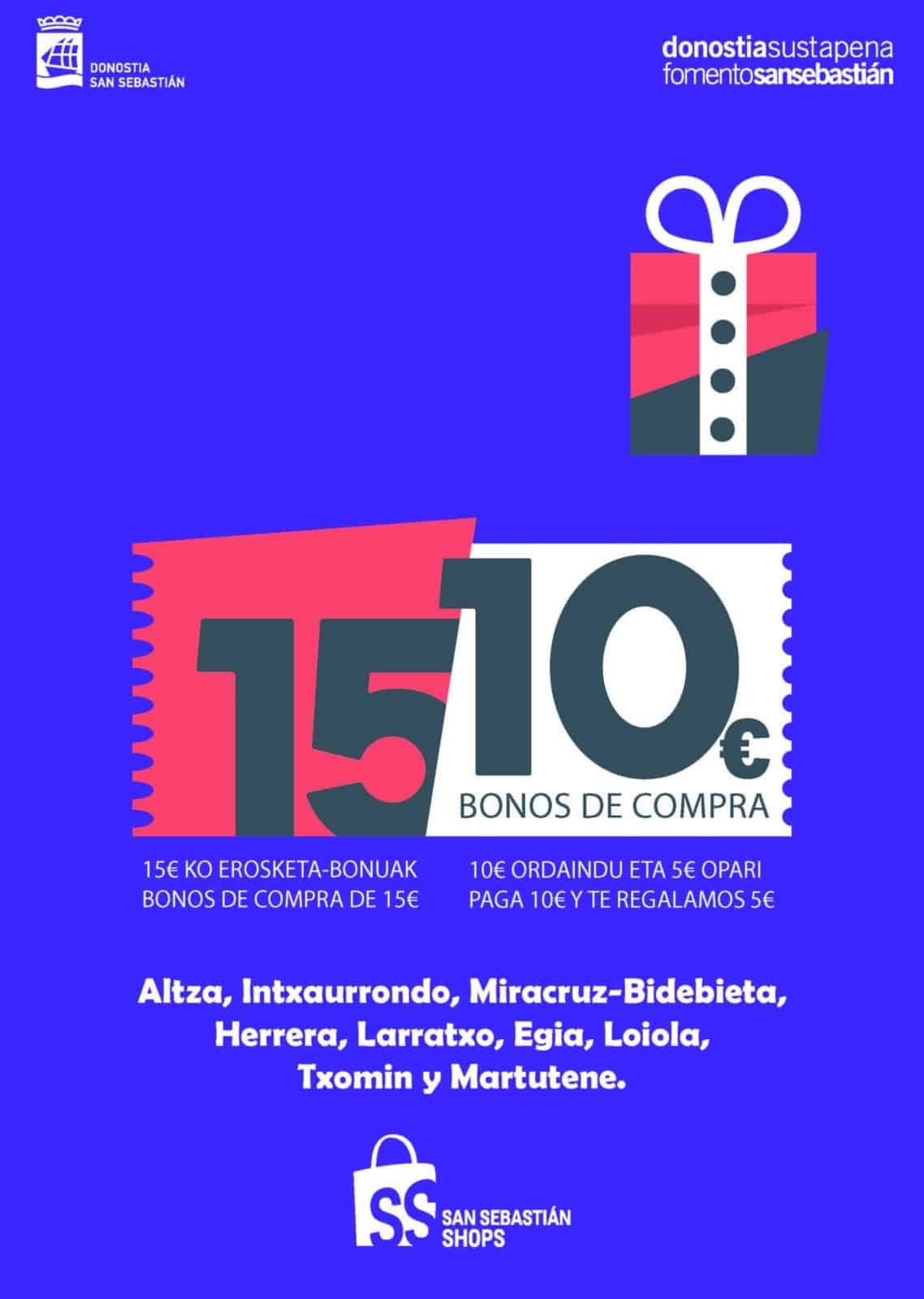 CARTEL BONOS PDF Erosi Gabonak: nueva campaña de bonos para apoyar el comercio de la Zona Este