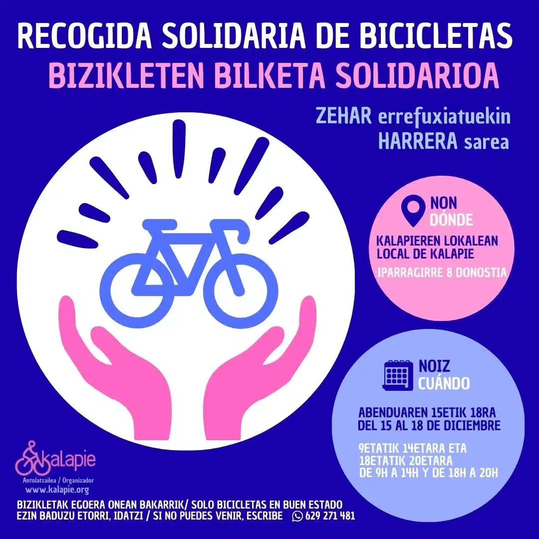 bicis bicis Kalapie organiza una recogida solidaria de bicicletas del 15 al 18 de diciembre