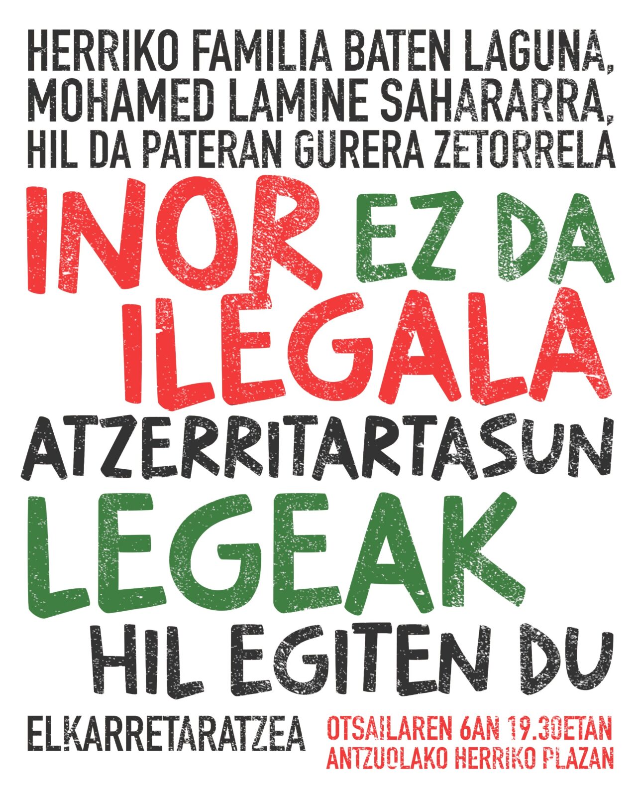 IMG 20260205 WA0006 Antzuola se moviliza en homenaje a un joven saharaui fallecido en el Mediterráneo