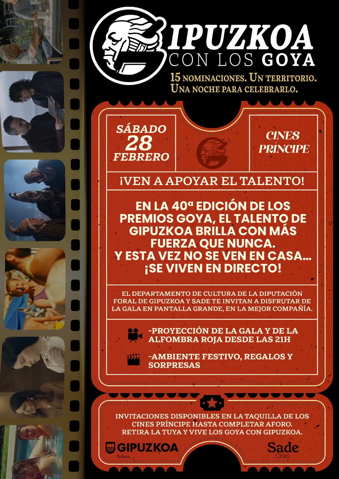 WhatsApp Image 2026 02 19 at 11.37.25 2 Gipuzkoa celebrará los Goya con una fiesta gratuita abierta al público en los Cines Príncipe