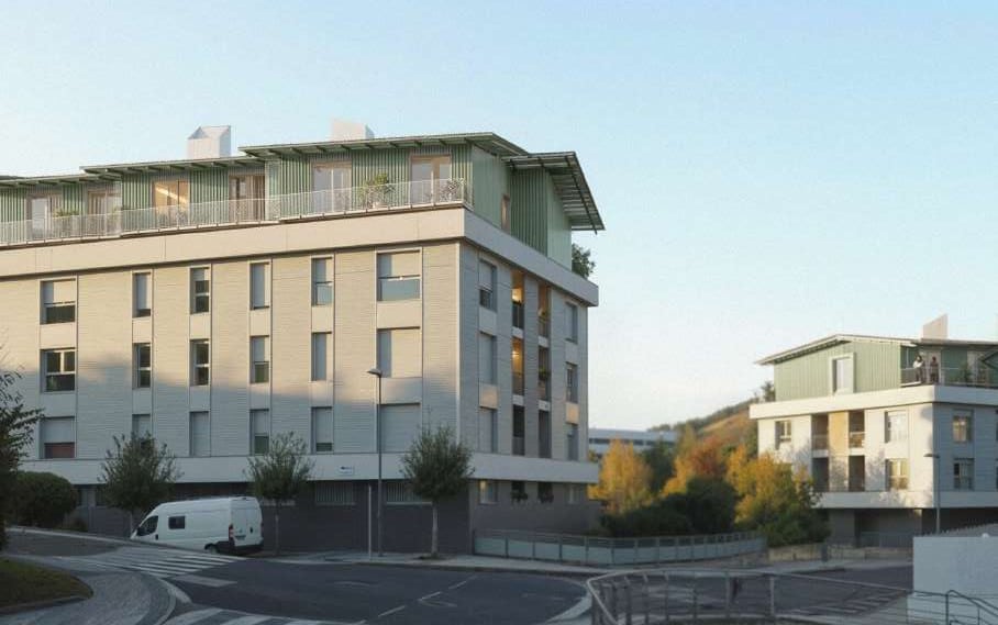 Propuesta de levantes en Mutriku. Vista exterior Propuesta de levantes en Mutriku. Vista Mutriku y Arrasate sumarán 45 apartamentos dotacionales para jóvenes mediante levantes