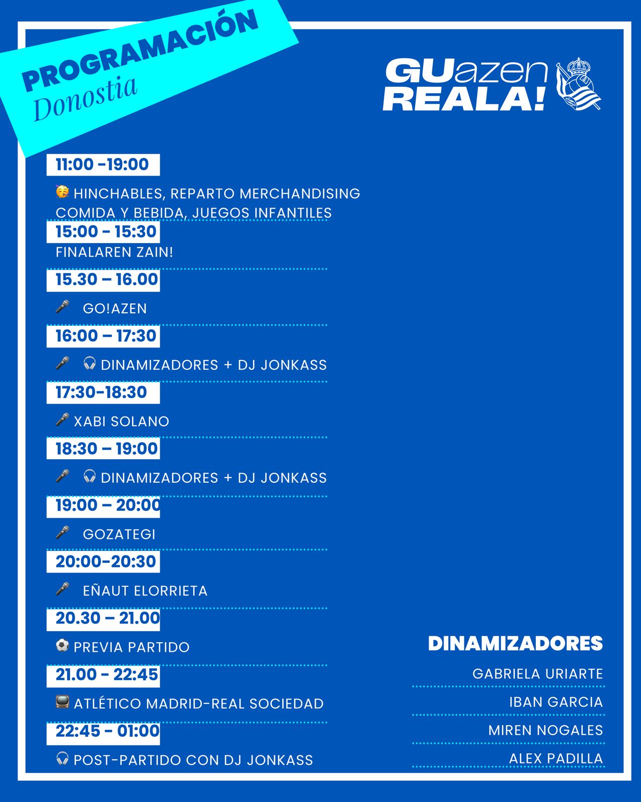 Programacion Conciertos, pantallas gigantes y fiesta en la calle: así vivirá Donostia la final de Copa