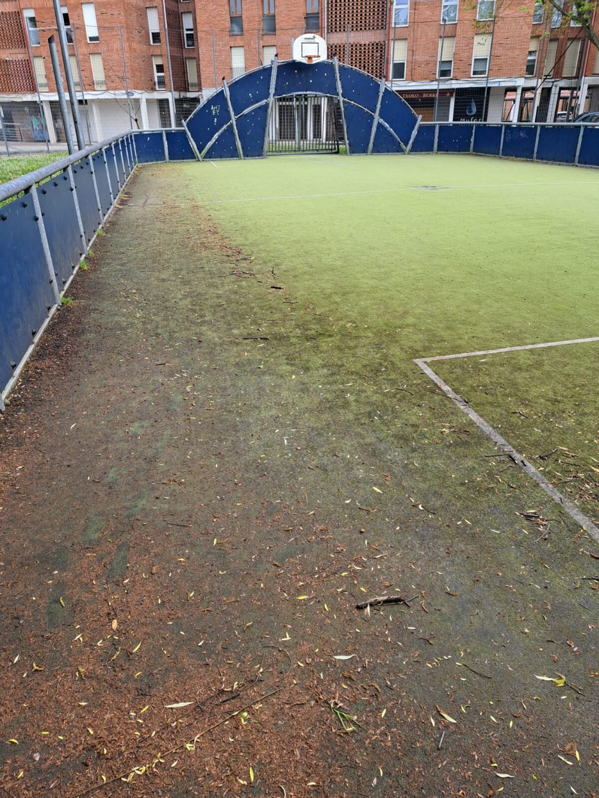 futbito Martutene denuncia el abandono de su parque con la plantación de un “guardián”