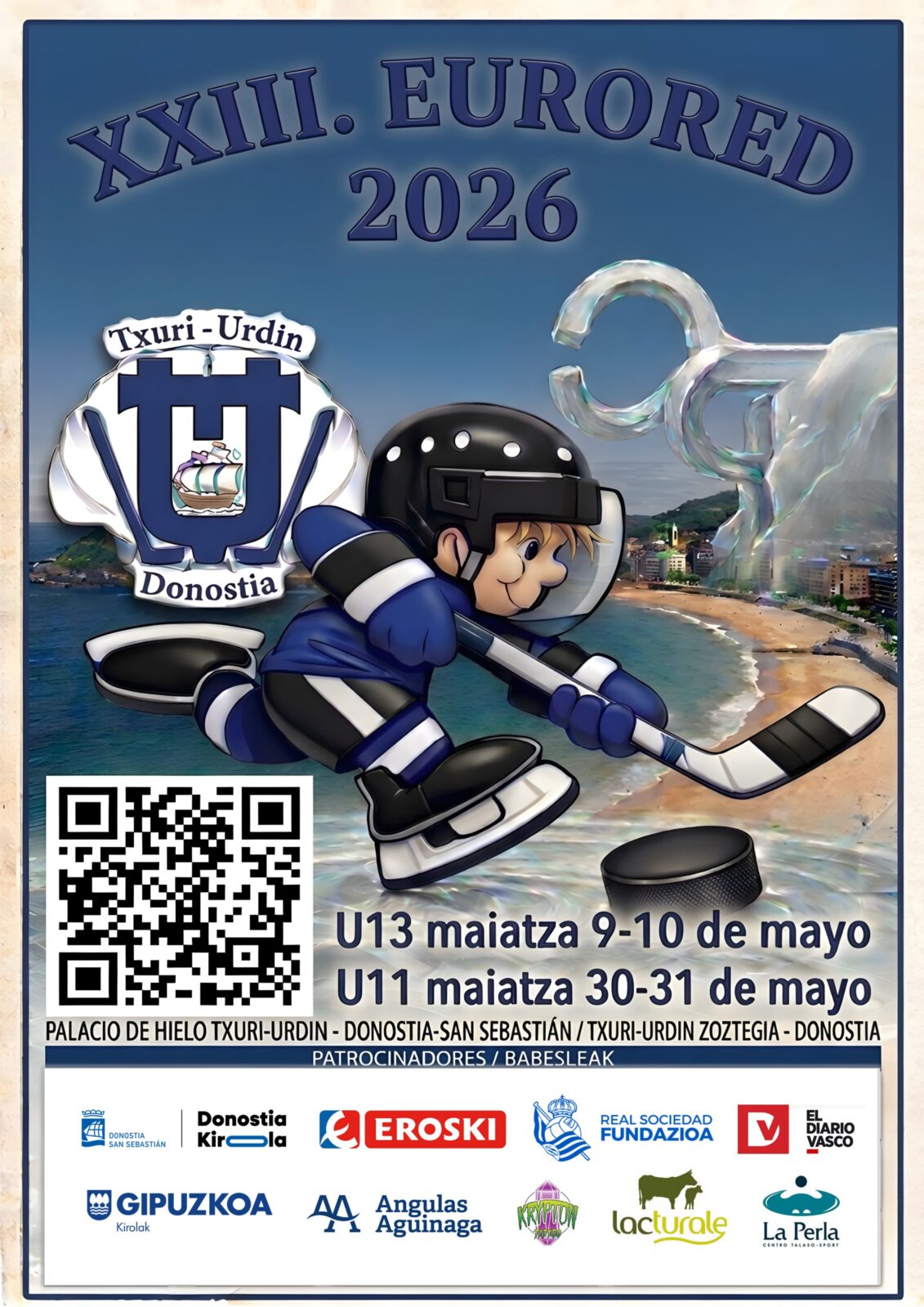 1777460680280 EURORED POSTER baja calidad Donostia reunirá a más de 500 jóvenes en uno de los grandes torneos de hockey hielo del suroeste de Europa