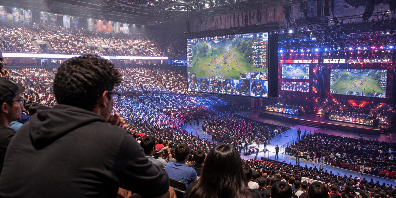 Público observa torneo de esports en una arena llena