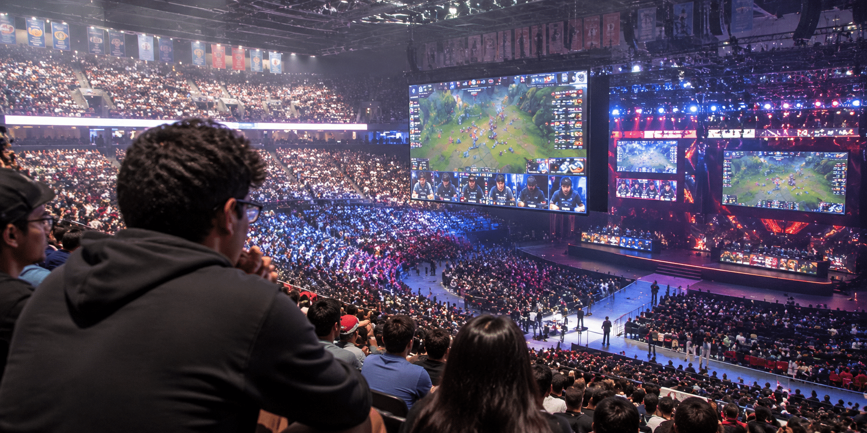 Público observa torneo de esports en una arena llena