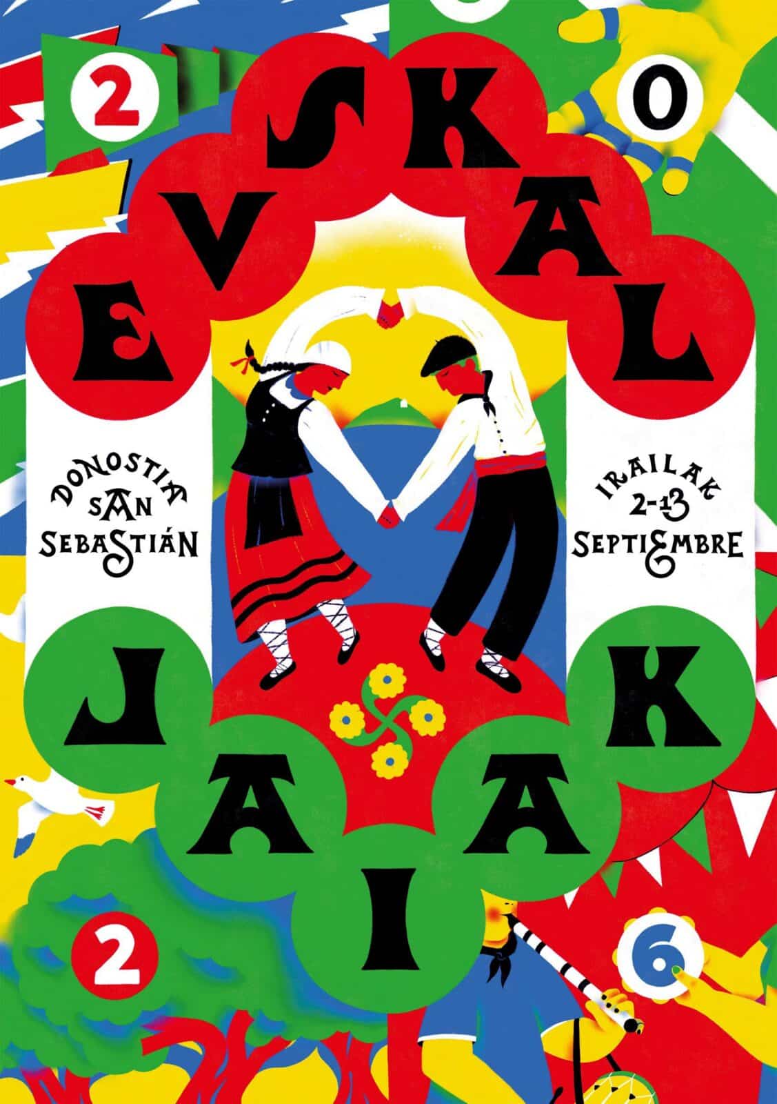 cartel Las Euskal Jaiak llenarán Donostia de tradición, deporte y cultura del 2 al 13 de septiembre